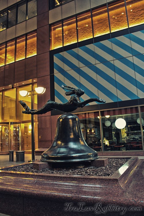 Hare On Bell bronze sculpture by Barry Flanagan  (1983)